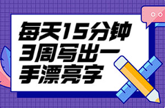 【书法训练】《每天15分钟3周写出一手漂亮字》[MP4][百度网盘下载]
