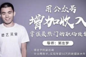 【写作教学】[粥左罗]《用公众号增加收入，掌握最热门的职场技能》[视频课程][MP4/2.12GB]百度云网盘下载
