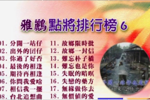 音乐专辑碟[群星 – 雅鹂点将排行榜6][KTV][DVDNRG][4.29G][百度网盘下载]
